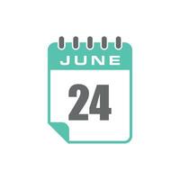 June Calendar Icon Template vector