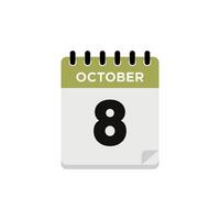 October Calendar Icon Template vector