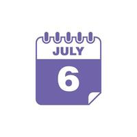 July Calendar Icon Template vector