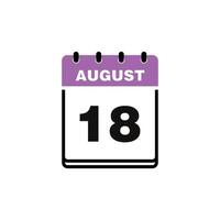 August Calendar Icon Template vector