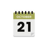 October Calendar Icon Template vector