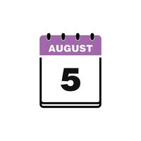 August Calendar Icon Template vector