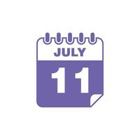 July Calendar Icon Template vector
