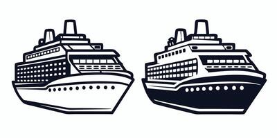 two cruise ships on a white background vector