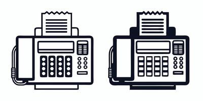 two black and white telephone machines on a white background vector