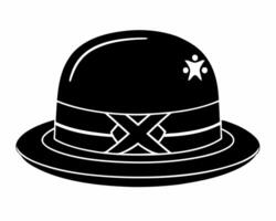 a black and white hat with a star on it vector