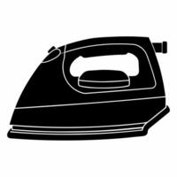 black and white illustration of an iron on a white background vector