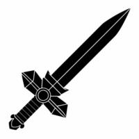 sword icon in black and white on a white background vector