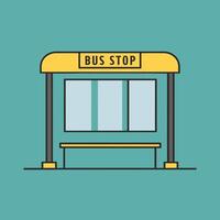 Simple Flat Design of a Bus Stop, Minimalist Illustration Isolated for Clean Presentation vector