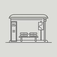Clean and Minimal Bus Stop Icon, Outline Illustration on a Solid Background vector
