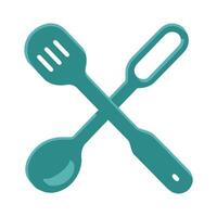 Bright and Colorful Silicone Spatula, Flat Illustration Isolated on a Clean White Background vector