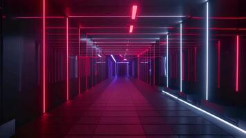 Futuristic neon tunnel bright cyberspace hall party road glowing arch colorful digital background modern future corridor hallway space tech virtual reality vr subway portal web video