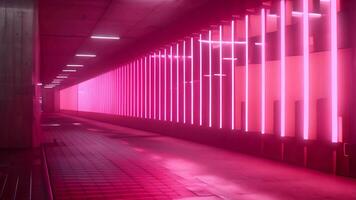 Futuristic neon tunnel bright cyberspace hall party road glowing arch colorful digital background modern future corridor hallway space tech virtual reality vr subway portal web video