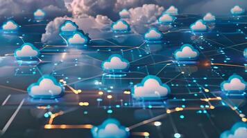 Cloud computing network safe encrypted storage personal data protection verified technology encryption security protocol wireless file transfer drive service cyberspace global database video