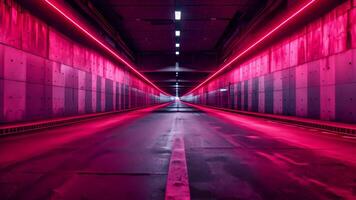Futuristic neon tunnel bright cyberspace hall party road glowing arch colorful digital background modern future corridor hallway space tech virtual reality vr subway portal web video
