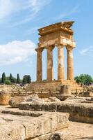 Agrigento, Italy-May 10, 2022-view of the Sanctuary of the Chthonic Divinities inside the valley of the temples, an archaeological park near Agrigento during a sunny day photo