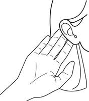 Hearing Problem, Deafness, Hearing Loss, hand drawn in thin line style vector