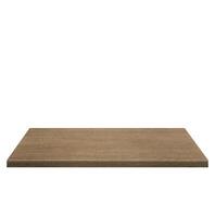 Empty wooden table front view isolated on white background. photo