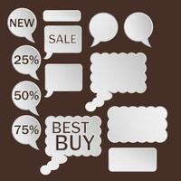 Paper speech bubbles set vector