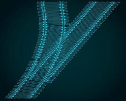 Fork in the railway tracks vector