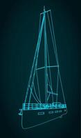 Sailing yacht illustration vector