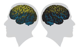 Stylized brain illustrations vector