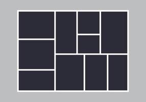 Blank collage frame template for photos vector