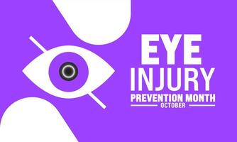 Eye Injury Prevention Month is observed throughout october every year. October is eye injury awareness month. template for banner, greeting card, poster with background. illustration. vector