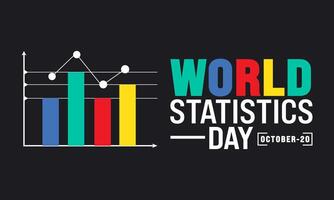 World statistic day background with earth map and graphic on blue color. vector