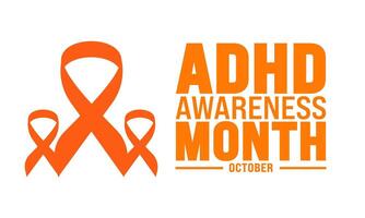 National ADHD awareness month. background, banner, card, poster, template. illustration. vector