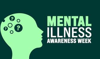 October is Mental Illness Awareness Week background template. Holiday concept. background, banner, placard, card, and poster design template with text inscription and standard color. vector