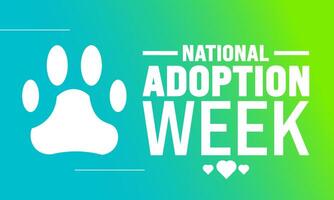 National Adoption week observed each year during October. background template suitable for background, banner, placard vector