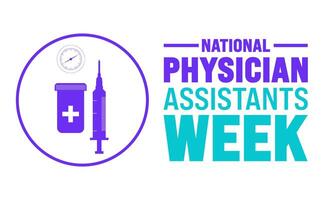 National Physician assistant week is observed every year from October 6 to 12, The role of the PA is to practice medicine under the direction and supervision of a licensed physician. art vector