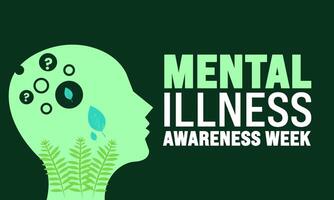 Mental illness awareness Month background template. Holiday concept. use to background, banner, placard, card, and poster design template with text inscription and standard color. vector