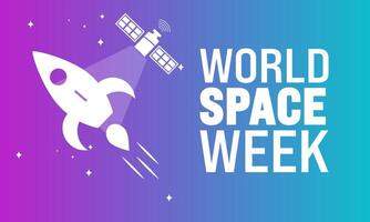 World Space Week . Perfect for promotional materials, presentations, and articles related to World Space Week, the annual worldwide celebration of space exploration and science vector