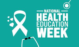 October is National Health Education Week Promotes Knowledge, Prevention, and Empathy for Lifelong Health and Well-Being. suitable for ,banner, placard, card, and poster , Colorful . vector