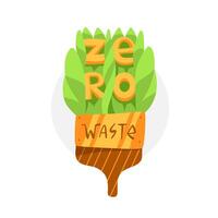 An image on the theme of zero waste production in a cute cartoon style. vector
