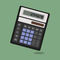 calculator with shadow on green background vector