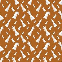 Seamless pattern of white chess pieces on a background vector