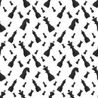 Seamless pattern of black chess pieces on a white background vector