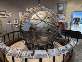 Las Vegas, Nevada, USA - 08.04.2024 National Atomic Testing Museum. An exact replica of the first atomic bomb, Little Boy, dropped on Hiroshima. photo