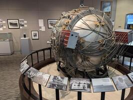 Las Vegas, Nevada, USA - 08.04.2024 National Atomic Testing Museum. An exact replica of the first atomic bomb, Little Boy, dropped on Hiroshima. photo