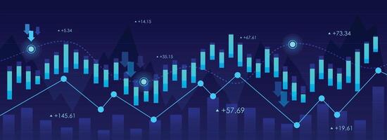 Abstract financial graph diagrams background vector