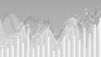 Stock market Line Chart with Gradient Grey Background vector