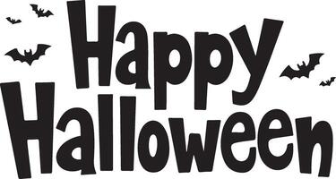 Happy Halloween black color text illustration. vector