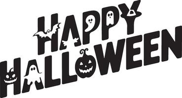 Black color Halloween text. vector