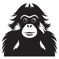 Stylized Orangutan Cartoon Illustration on a Crisp White Background Perfect for Fun Projects vector