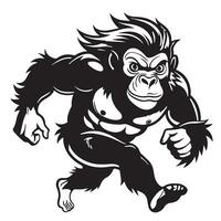 Stylish Orangutan Cartoon Illustration on a Crisp White Background Ideal for Digital Graphics vector
