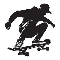 skateboard player, skateboard player silhouette , skateboard player illustration vector
