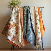 Cozy and Comfortable Autumn Inspired Textile Display in a Rustic Living Room photo